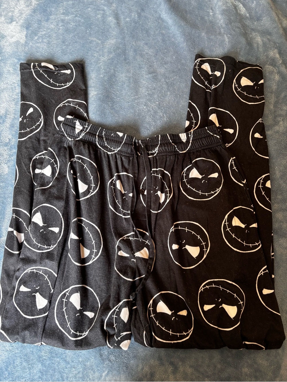 Disney Black Jack Skellington Face Print Men's Jogger Pants